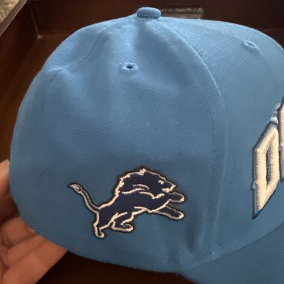 Detroit Lions Hat New Era 59Fifty Fitted Cap Size 7 1/4 NFL Blue NFC New - Picture 4 of 8